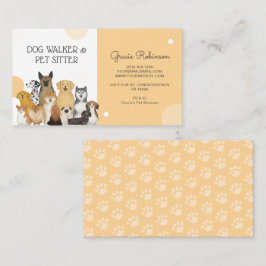 Gulten Modern Dog Walker Pet Sitter Watercolor Visitkort