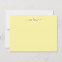 Gulten Modern Elegant Girly Script Monogram Lemon