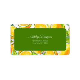 Gulten Modern Watercolor Lemon Garden Adressetikett