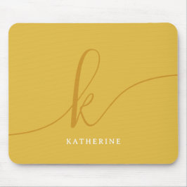 Gulten Monogram Mustard för snyggt-skript Musmatta