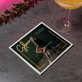 Gulten Neon Vågigt fotot med Student Pappersservett