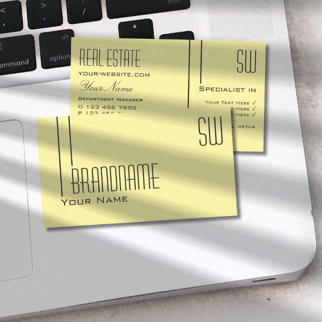 Gulten Pastellkrita med Professionellen Initialer Visitkort (Skapare uppladdad)