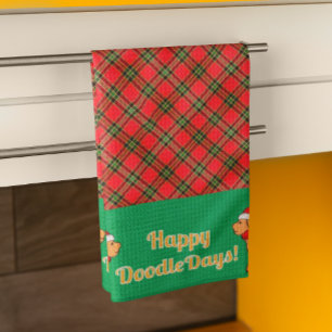 Gulten Pets Doodle Hund Personlig Jul Kökshandduk