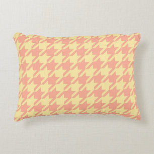 Gulten Preppy Pepita Houndstooth Pastel Peach Prydnadskudde