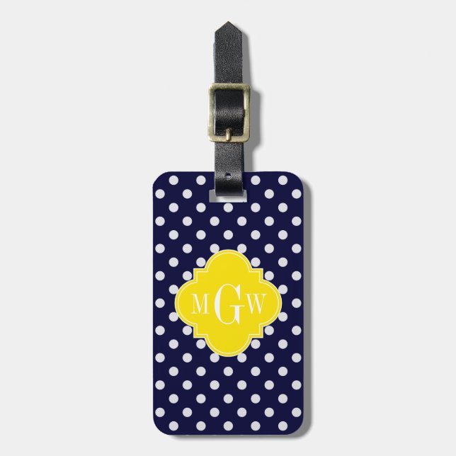 Gulten Quatrefoil 3 Monogram Bagagebricka (Vertikal Framsida)