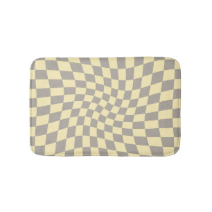 Gulten Retro Grått Checkated Warpe Checkerboard Badrumsmatta
