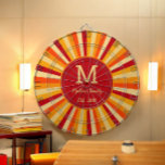 Gulten Retro-Orange - spelfamilj Dartboard Darttavla<br><div class="desc">Retro Orange Gult Family Game Dartboard med namn och monogram.</div>