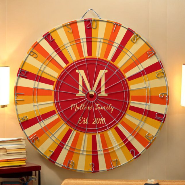 Gulten Retro-Orange - spelfamilj Dartboard Darttavla (Skapare uppladdad)