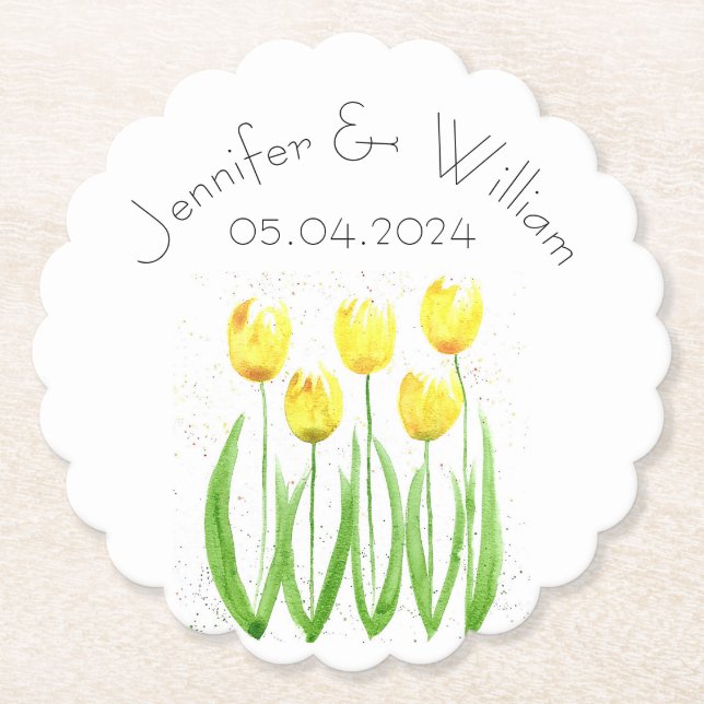 Gulten Rustic Bröllop Underlägg Papper (Framsida)