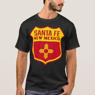 Gulten Santa Fe New mexico Retro Flagga Shield T Shirt