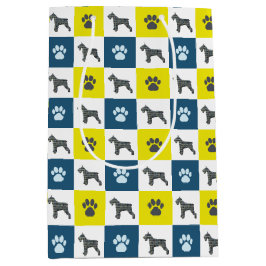 Gulten Schnauzer Hund & Paw Print Grid Silhouette