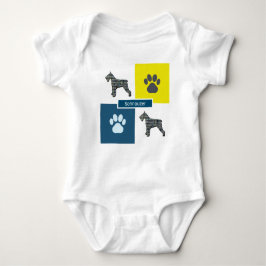 Gulten Schnauzer Hund & Paw Print Grid Silhouette T Shirt