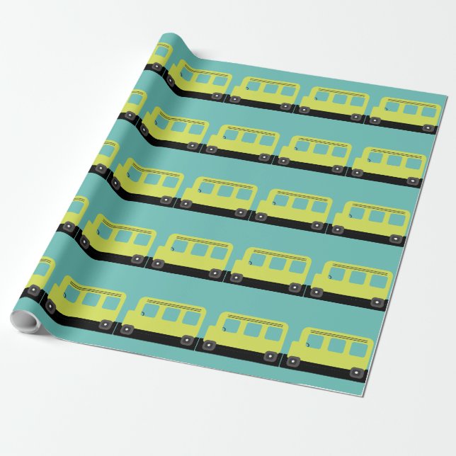 Gulten School Buss Driver Confetti Teacher Wrappi Presentpapper (Utrullad)