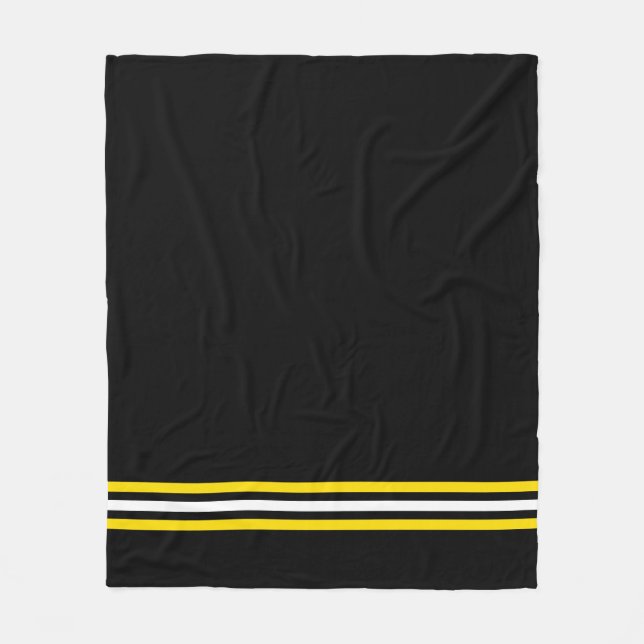 Gulten School Färg Black White Guld Fleecefilt (Framsidan)