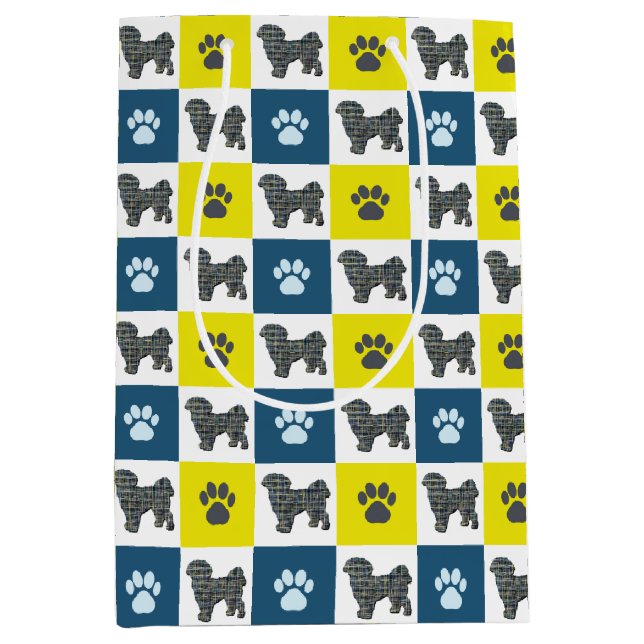 Gulten Shih Tzu Hund & Paw Print Grid Silhouette (Framsidan)