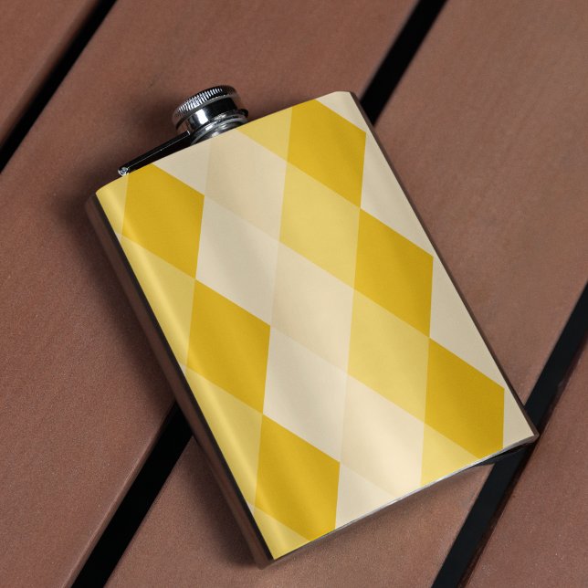 Gulten Skugga Rhombus Shape Mönster Fickplunta (FLASK)