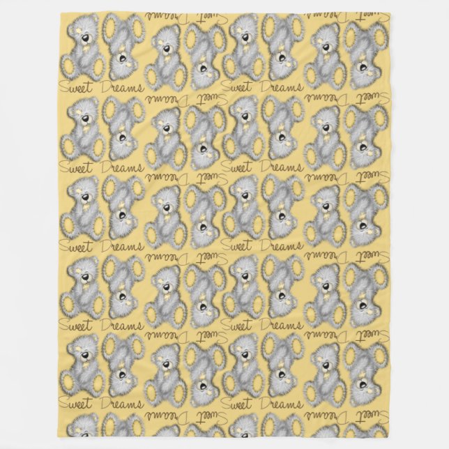 Gulten Snuggle Sweet Dreams Teddy-buff Fleecefilt (Framsidan)