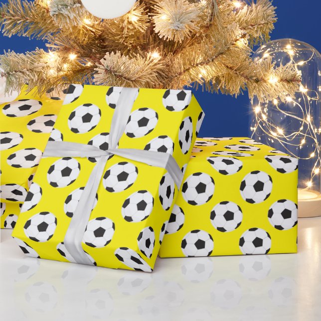 Gulten Soccer Ball Mönster Presentpapper (Helgdagar)