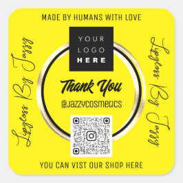 Gulten Sök efter Logotyp i QR-kod för företag Fyrkantigt Klistermärke