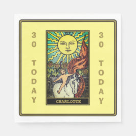 Gulten Sol Tarot Card Födelsedagsfest Namn Pappersservett