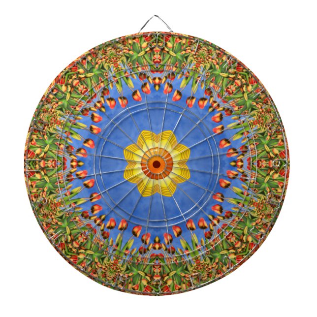 Gulten Sol Vintage Orange  Blue Kaleidoskop Darttavla (Framsidan)