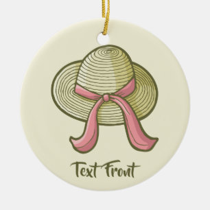 Gulten Straw Hat Julgransprydnad Keramik
