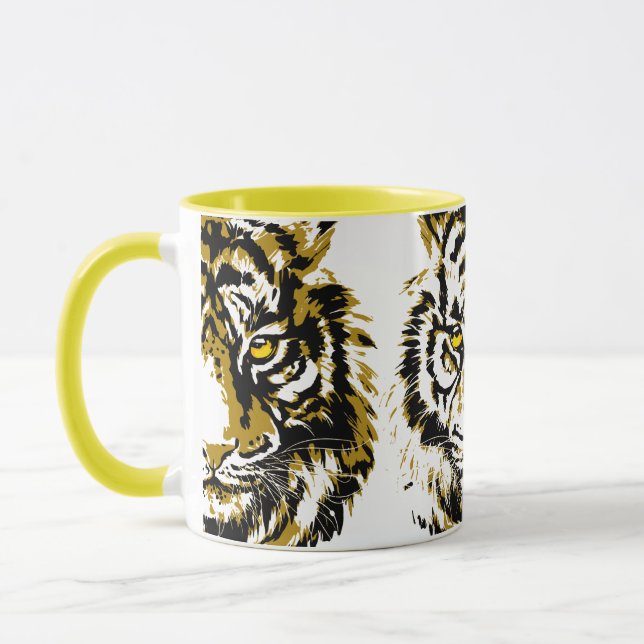 Gulten Tiger | Färgämnet Tiger Ansikte-kaffe Mugg (Vänster)