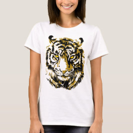 Gulten Tiger | Färgfull tiger Ansikte T-Shirt