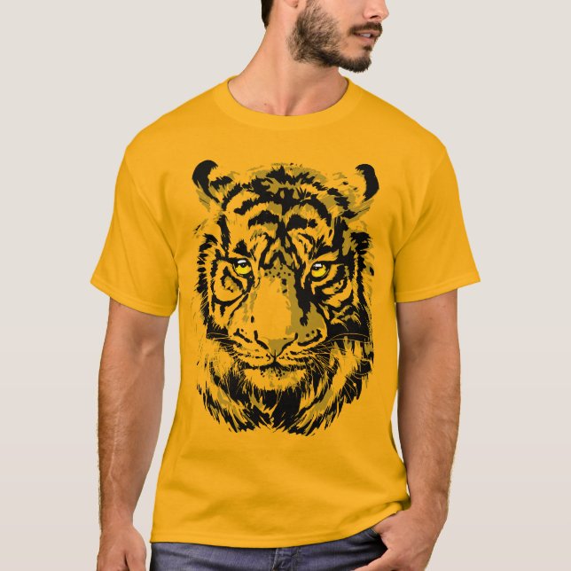 Gulten Tiger | Färgplatta Ansikte T Shirt (Framsida)