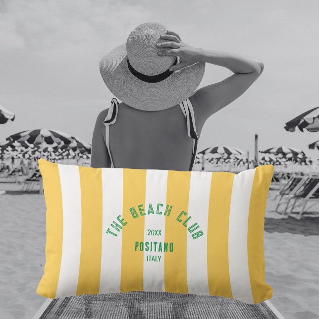Gulten Vapenskölden Beach Klubb Cabana Rand Lumbarkudde (Skapare uppladdad)