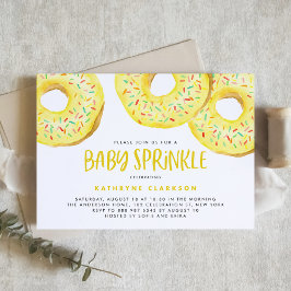 Gulten Vattenfärg Sprinkle Donuts Baby Sprinkle Inbjudningar