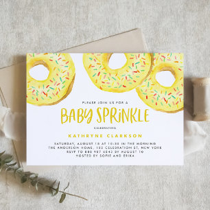 Gulten Vattenfärg Sprinkle Donuts Baby Sprinkle Inbjudningar