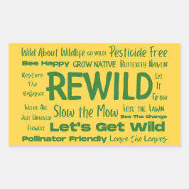 Gulten Vilotext med Grönt Rektangulärt Klistermärke