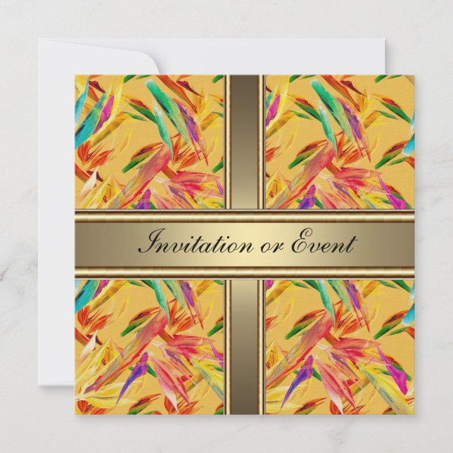 Gulten Vintage Flowers för Elegant av inbjudan (Framsida)