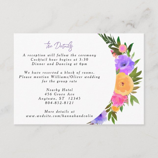 Gulten Violet Avslappnad Magenta Tilläggskort (Framsida)