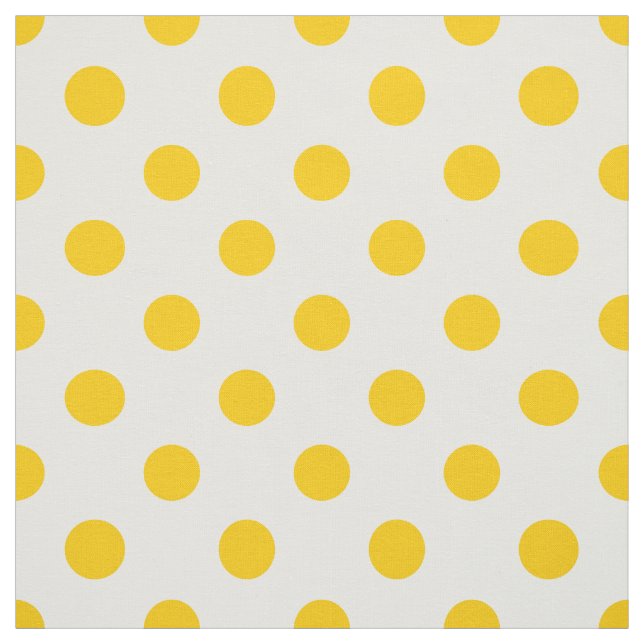 Gulten Vit bakgrund Polka dots Tyg (Provkarta)