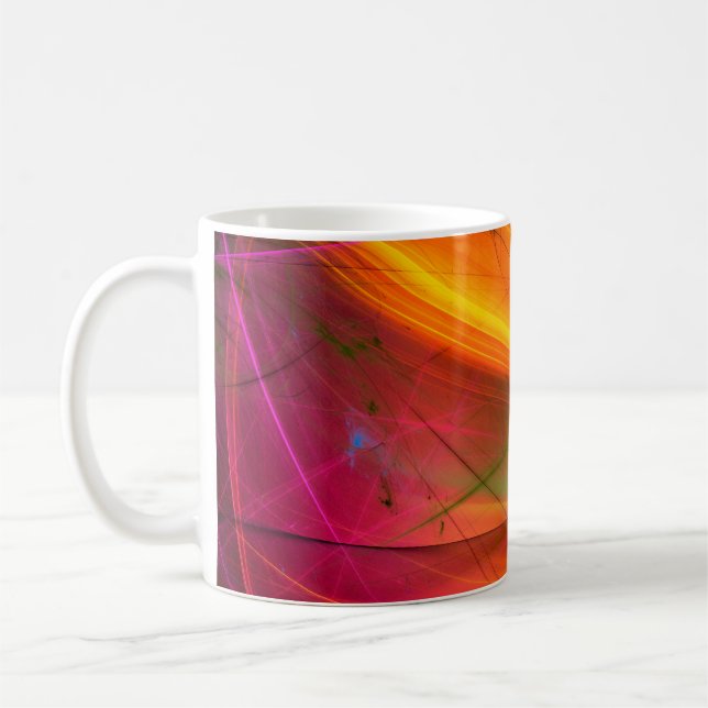 gultens abstrakt fraktal bakgrund 3d rendering3d. kaffemugg (Vänster)