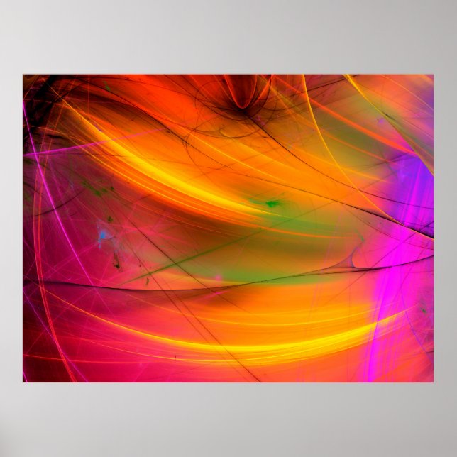 gultens abstrakt fraktal bakgrund 3d rendering3d. poster (Framsidan)