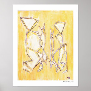 Gultens Abstrakt - par hemdekortecken 16 x 20 utsk Poster