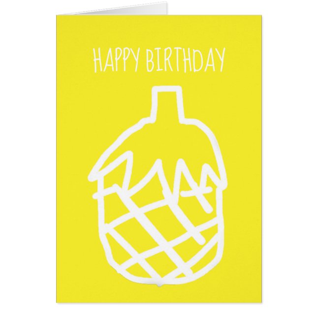 Gultens ananas modern, enkel design hälsningskort (Framsidan)