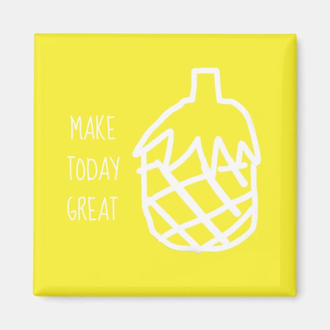 Gultens ananas modern, enkel design magnet (Framsidan)