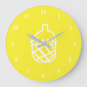 Gultens ananas modern, enkel design stor klocka