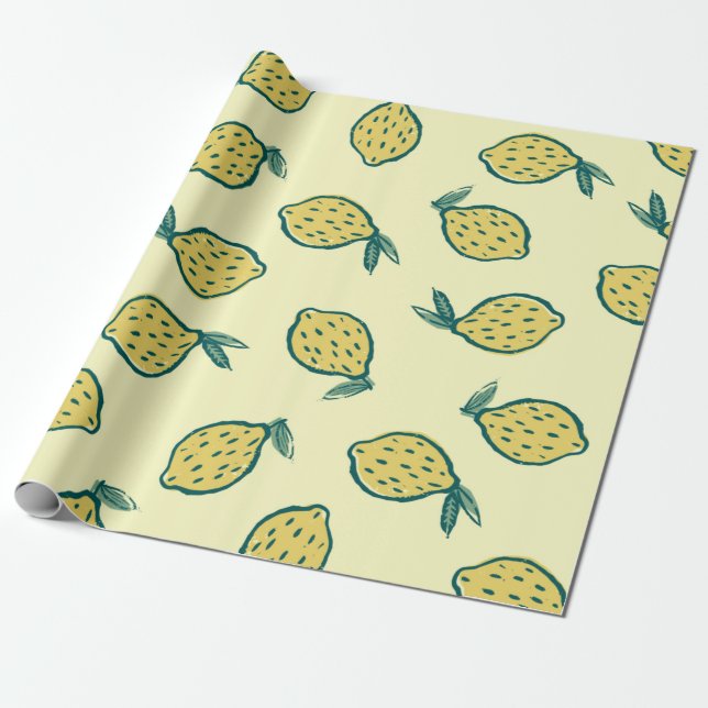 Gultens bakgrund med citroner. Citron. bakgrund Presentpapper (Utrullad)