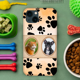 Gultens bakgrund med tassar, anpassningsbarnas mat