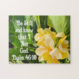 Gultens blomma var stilla och känn Psalm 46:10 Pussel