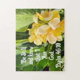 Gultens blomma var stilla och känn Psalm 46:10 Pussel