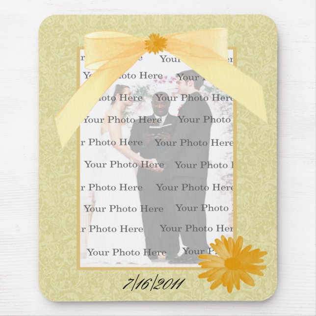 Gultens blommiga musknapp musmatta (Framsidan)