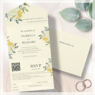 Gultens Blommigt   OSA av QR-koden Bröllop