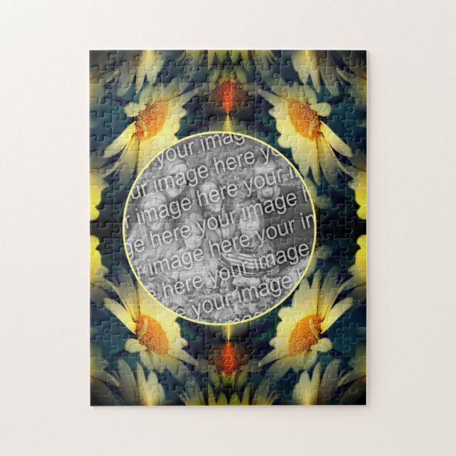 Gultens Daisy Blommans Abstrakt Skapar ditt eget f Pussel (Vertikal)