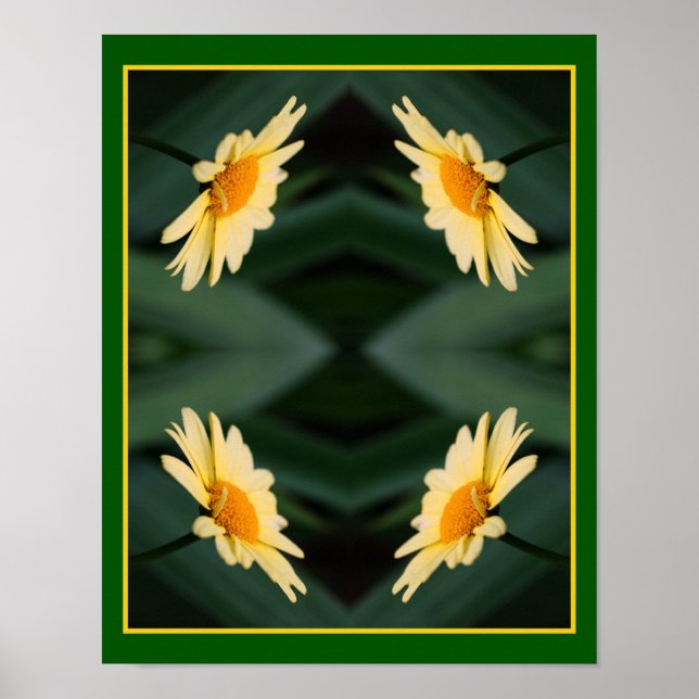 Gultens Daisy Blunda Stäng upp Abstrakt Poster (Framsidan)